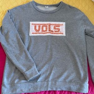 Gray University of Tennessee sweater with interchangeable sequin design